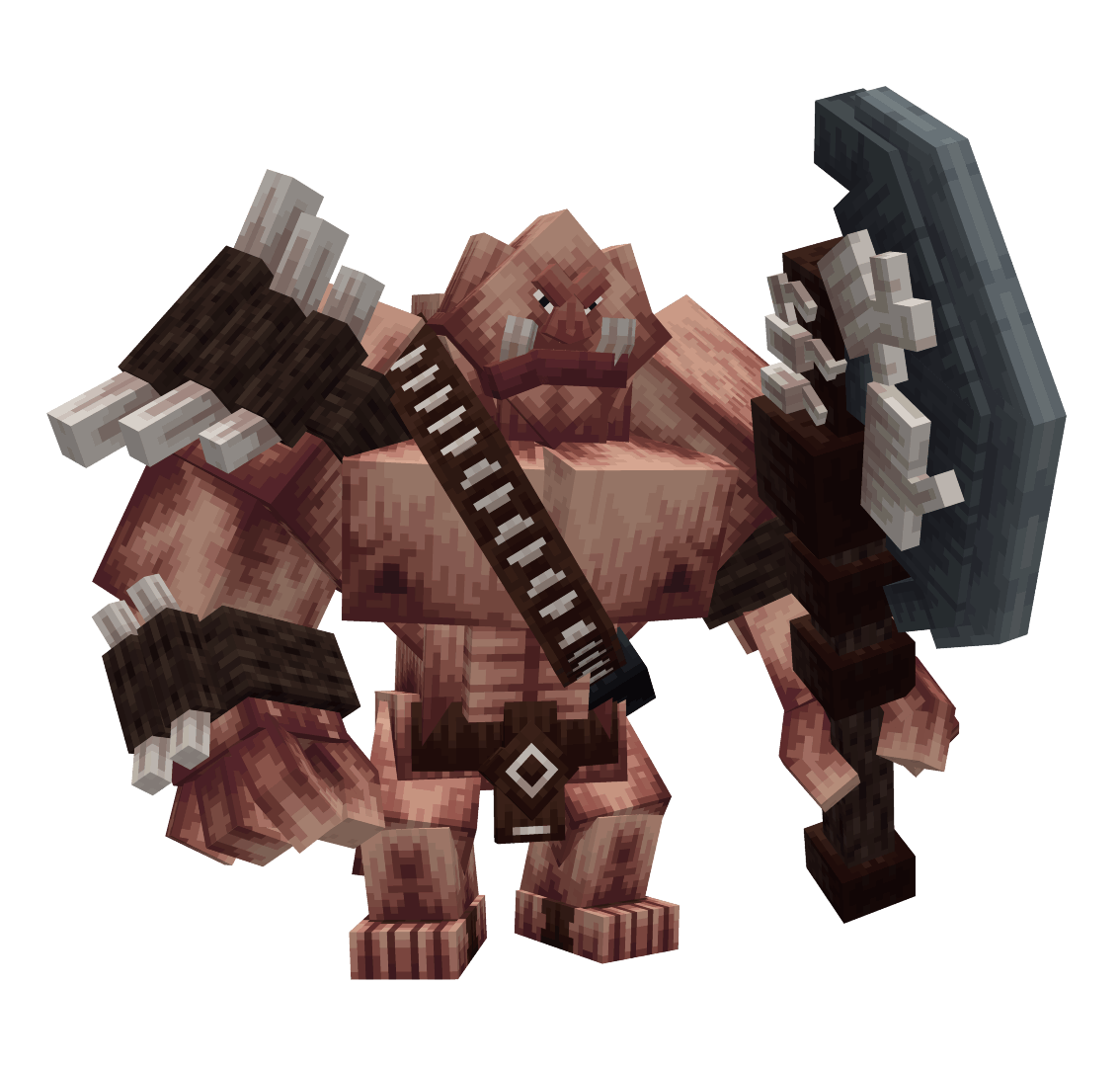 Ugron, the powerful King of Piglins in Minecraft, depicted as a formidable boss with unique abilities and challenges.