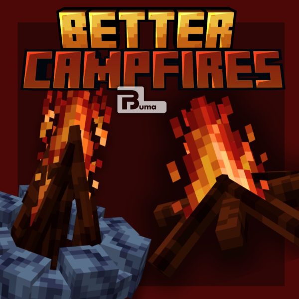 Better campfires mod for Minecraft, featuring improved visuals and functionality for a more realistic and immersive gameplay experience.