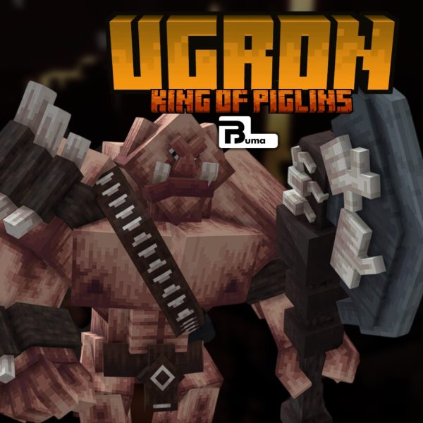 Ugron, the King of Piglins in Minecraft, depicted as a powerful boss with unique abilities and challenges for players.